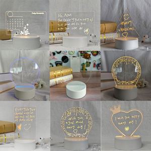 Design 2023 Portable Acrylic Notebook Board Can Erase Transparent Information DIY LED <b>Nightlight</b> Gift for Children - Product Image 6