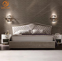 Ensemble de lit blanc luxueux et moderne à plateforme king, meubles de chambre à coucher à cadre en bois tufté, fabriqués en chine, vente en gros