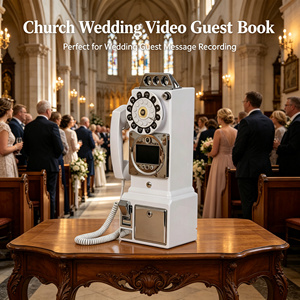 Cabine téléphonique antique avec <span class=keywords><strong>livre</strong></span> d'or audio/vidéo, mémoire 32 Go, photomaton portable pour mariage - Product Image 2