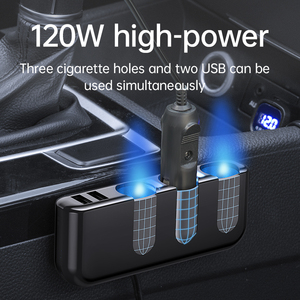 Siêu mỏng 3 ổ cắm xe sạc với cổng <span class=keywords><strong>USB</strong></span> kép 12-24V Thuốc lá nhẹ hơn ổ cắm Splitter - Product Image 3