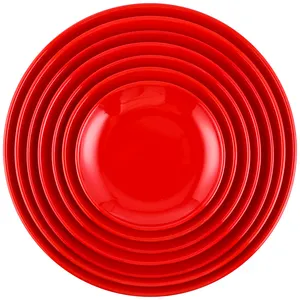 MT27 Series Melamine Serving Dishes Solid Color Melamine Dish Reusable Dinnerware Set Big Inch Melamine Plates
