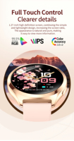 Montre connectée Y35 Gold avec écran AMOLED de 1,27 pouces, appels Bluetooth, étanche IP68, suivi de la santé et du sommeil pour femmes, Fitcloudpro, magnétique