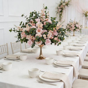 DKB Wholesale <b>Artificial</b> Silk Rose <b>Hydrangea</b> White Flower Ball Table Centerpiece Floral Decor for Wedding Proposal Meeting - Product Image 1