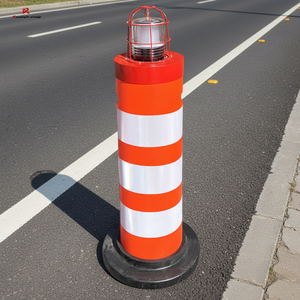 ROADSAFE Original con Luz LED de Advertencia Roja, <span class=keywords><strong>Barrera</strong></span> Delimitadora de Tráfico Flexible y Removible, Tambor de Tráfico, Poste, Delineador - Product Image 1