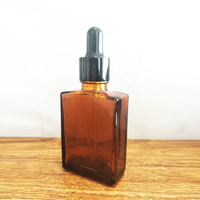 Flacons compte-gouttes de sérum d'huile essentielle en verre noir mat givré 15ml 30ml 50ml 100ml