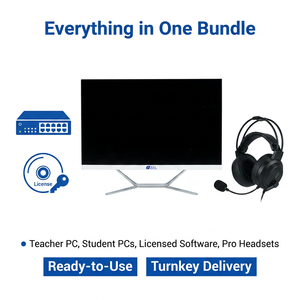 แลปเพื่อการศึกษา Aio PC พร้อมระบบการเรียนรู้ภาษาแบบโต้ตอบสำหรับห้องแล็บภาษาของโรงเรียน - Product Image 5