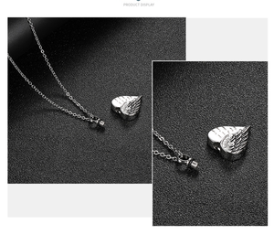 Colgante de Corazón Vintage con Alas de Ángel Grabadas para Hombre y Mujer, Regalo Romántico, Diseño Atemporal |   Impermeable e Hipoalergénico - Product Image 6