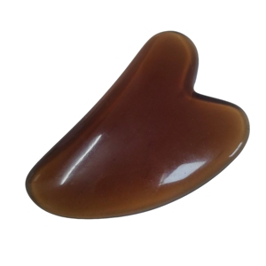 Glossy Tea-Color Resin Gua Sha Board, Heart Design Skin Care Scraper for Relaxation - Product Image 5