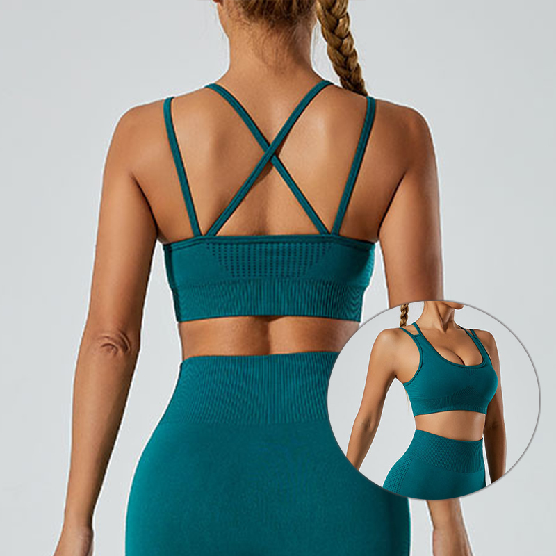 Wholesale Plus Size Breathable Training Women High Support Gym Workout Cross Back Sports Yoga Bra for Women Yoga Fitness