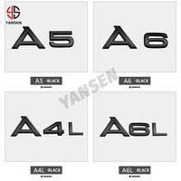 Lettres et chiffres 3D chromés noirs brillants pour A3 A7 A8 Q7 A5 A6 A4 Q2 Q3 Q5 – Emblème, plaque signalétique, badge, autocollant pour coffre de voiture