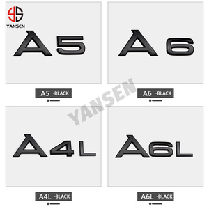 Lettres et chiffres 3D chromés noirs brillants pour <span class=keywords><strong>Audi</strong></span> A3 A7 A8 Q7 A5 A6 A4 Q2 Q3 Q5 – Emblème, plaque signalétique, badge, autocollant pour coffre de voiture - Product Image 5
