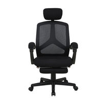 Chaise de bureau ergonomique de direction moderne à dossier haut Repose-pieds pivotant en maille confortable en tissu maillé Style de levage en plastique