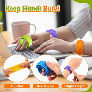 Silicone <b>Fidget</b> Slap Bracelets for Kids, Sensory Patting Circle Stress Relief Band, Durable Rubber Slap Wristbands - Product Image 3