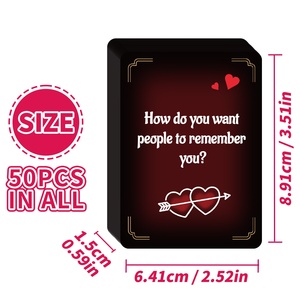 Nuevas Tarjetas Interactivas de Diálogo para Parejas con Diseño de Corazones, Personalizables, 50 Piezas, Tarjetas de Preguntas y Respuestas para Esposo y Esposa - Product Image 5