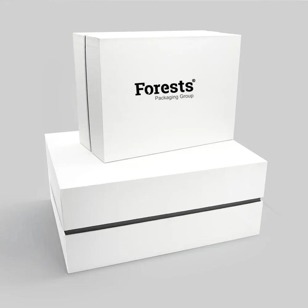 Custom di alta qualità rigida squisita cartone di lusso bianco rimovibile coperchio scatole regalo con collo