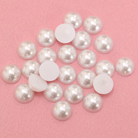 Perles blanches demi-rondes de grande taille 16mm 18mm 20mm 25mm, perles coupées en vrac, perles noires pour sacs, chapeaux, chaussures, vêtements et accessoires