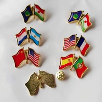 Épinglette personnalisée en époxy avec dôme en émail souple, drapeau de la France et d'Australie, 25 mm |   Badge brillant |   OEM