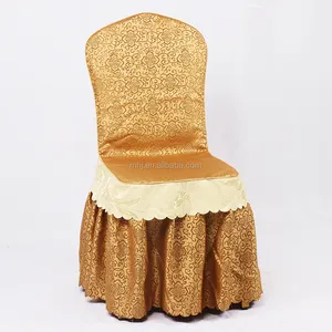 Распродажа от производителя, недорогие чехлы на стулья для свадебного банкета из полиэстера золотого цвета