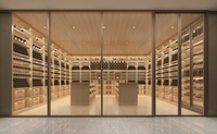 Humidor à cigares électrique en bois massif de luxe sur mesure, meuble de maison avec contrôle numérique de la température et de l'humidité, éclairage LED
