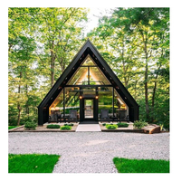 Villa préfabriquée moderne en structure légère en acier, écologique, avec une durée de vie de 50 ans, 2 chambres, salle de bain, salle de sport, salle à manger