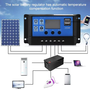 Controlador de Energía Solar PWM Marca TLEC, Fuente de Alimentación de 12V/24V, Controlador de Carga Fotovoltaica Inteligente, 10A/20A/30A - Product Image 4