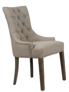 TOSEE Chaise de salle à manger rembourrée moderne élégante, nature, blanche, style ferme, têtes de clous brillantes, pieds en bois et caoutchouc pour la maison, hôtel - Product Image 3