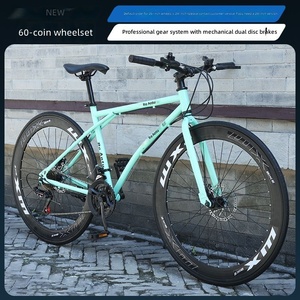 Bicicleta de Carretera de 27 Velocidades con Horquilla de Resorte, Suspensión de Acero de Alto Carbono, Neumáticos Sólidos Ultraligeros para Adultos y Estudiantes, para Montaña y Carretera - Product Image 4