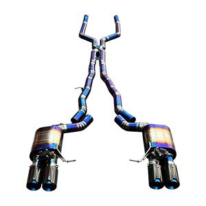 Conduit d'échappement haute performance Vortex Titanium Blue pour BMW Série 6 F06 F12 640i 650i avec embouts en carbone quadruples, ligne de modification - Product Image 1