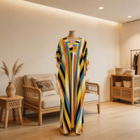 Abaya ethnique africaine rétro pour femmes, imprimé géométrique, silhouette en trompette, robe grande taille
