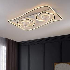 Sallanan Başlıklı Salon Fan Lambası 360 Derece Çift Başlıklı ve Üç Başlıklı Modern Sade Yemek Odası Lüks İskandinav Led Tavan Lambası - Product Image 2