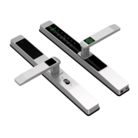Serrure Intelligente pour Porte en Verre Coulissante à Cadre en Bois, en Alliage d'Aluminium, avec Accès par Téléphone, Empreinte Digitale, Mot de Passe, Carte et Clé