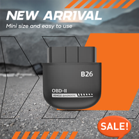 Détecteur de voiture Bluetooth OBDII B26, détection de panne du moteur et lecteur de code, réinitialisation de la lumière de panne, outil de diagnostic, scanner de voiture ELM327