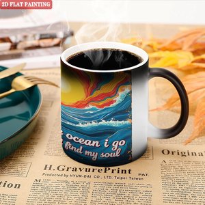Mug en céramique 11oz, sensible à la chaleur, changeant de couleur, design océan, tasse à boire quotidienne - Product Image 5