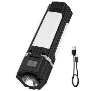 4 em 1 lanterna dobrável tocha recarregável Camping luzes ao ar livre multifuncional lanterna LED com carregador do telefone