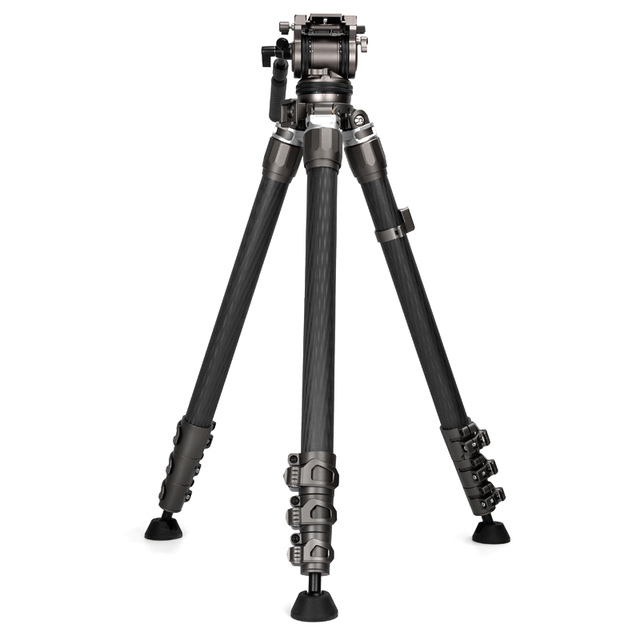Manizek TE485 Professional Heavy Duty Carbon Fiber Video Tripod Kit Waterproof Shockproof 10kg Load Capacity Fluid Head 4.5kg