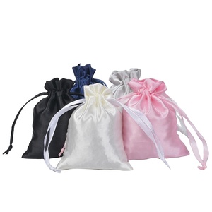 Satin Jewelry Cosmetics Lipstick <b>Gift</b> Packaging <b>Bag</b> <b>Wedding</b> Celebration Silk Drawstring <b>Bags</b> With Logo - Product Image 1