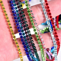 BOBOHOO Chaîne de strass en verre à coudre, 10 yards/rouleau, strass à coupe fermée, rouleau de chaînes de strass pour chaussures, sacs, pinces à cheveux, vêtements