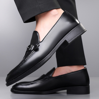 Mocassins à lacets polyvalents et élégants pour hommes, chaussures décontractées en cuir à plateforme, respirantes avec amorti en maille, antidérapantes et lumineuses, couleur intemporelle
