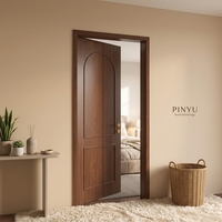 Composant de porte intérieure en bois massif encastré, finition Noyer foncé, pour armoire, chambre, hôtel, couloir et boutique
