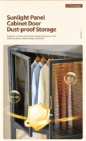Armoire de rangement en acier anti-poussière avec portes coulissantes, design moderne, durable, pour chambre, atelier, hôtel, meuble de rangement