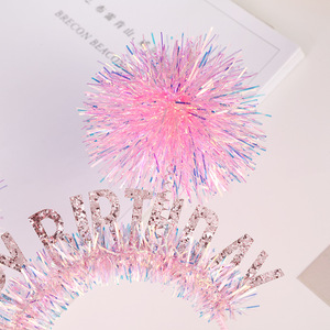 Diadema <span class=keywords><strong>de</strong></span> <span class=keywords><strong>Pelo</strong></span> con Bola <span class=keywords><strong>de</strong></span> <span class=keywords><strong>Pelo</strong></span> <span class=keywords><strong>de</strong></span> Seda Colorida Estilo Europeo y Americano para Niños, Accesorios para el Cabello para Fiestas <span class=keywords><strong>de</strong></span> Cumpleaños - Product Image 6