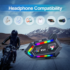 Audífonos Inalámbricos Y20 con Efecto de Luz RGB y Batería de 1000MAH, los Mejores Auriculares <span class=keywords><strong>Bluetooth</strong></span> de Comunicación para <span class=keywords><strong>Cascos</strong></span> de Motocicleta - Product Image 4