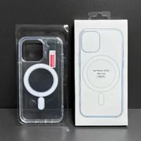 Nouvel arrivage Étui de téléphone magnétique transparent en cristal clair HD pour iPhone 17Air 14 15 16 Pro Max Étui de téléphone en acrylique avec boîte