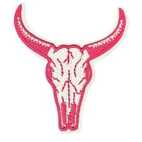 Patchs brodés perlés faits main en feutre non tissé, motifs dessin animé rose/cowboy western, lettres anglaises, cœurs et fleurs, thermocollants, pour chapeaux, DIY