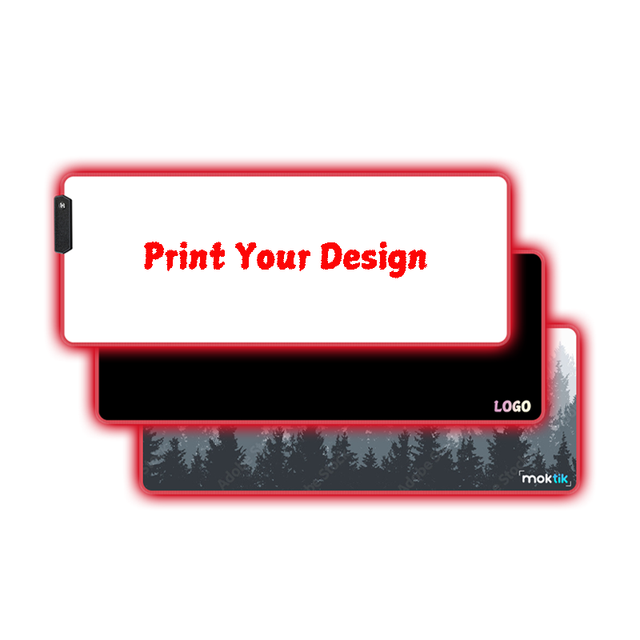 Custom Printing RGB Mouse Pad Office Desk Keyboard Mat Extended Glowing RGB Rubber Gamer Mousepad Large Led Gaming Mouse Pad RGB