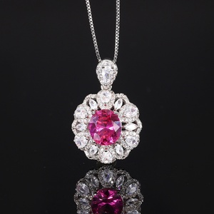 Ensemble de bijoux élégants pour femmes, pendentif clé en cuivre écologique vintage avec zircon rose 9*10mm, plaqué or, spécial mariage - Product Image 4