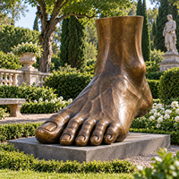 Statue de pied en bronze, décoration de jardin extérieure, grande sculpture de pied en métal
