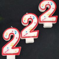Bougies d'anniversaire en gros à bordure rouge, en cire de paraffine, écologiques et sans fumée, pour fêtes, mariages, décoration intérieure, Noël