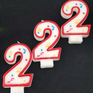 Grosir tepi merah nomor lilin ulang tahun lilin parafin musik lilin - Product Image 1