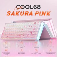 Teclado para Juegos OEM ODM COOL68 65 Rosa con Interruptor Magnético de Efecto Hall y Frecuencia de Sondeo de 8000Hz